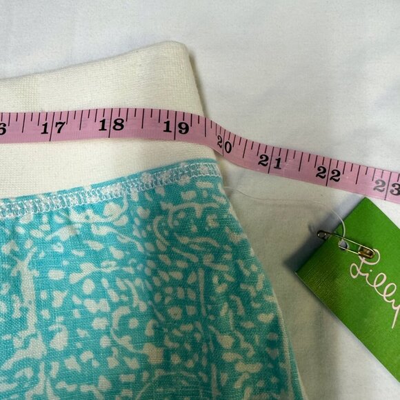 Lilly Pulitzer Hayden Skirt XL Shorely Blue Ice Cake NWT Linen - Picture 9 of 10